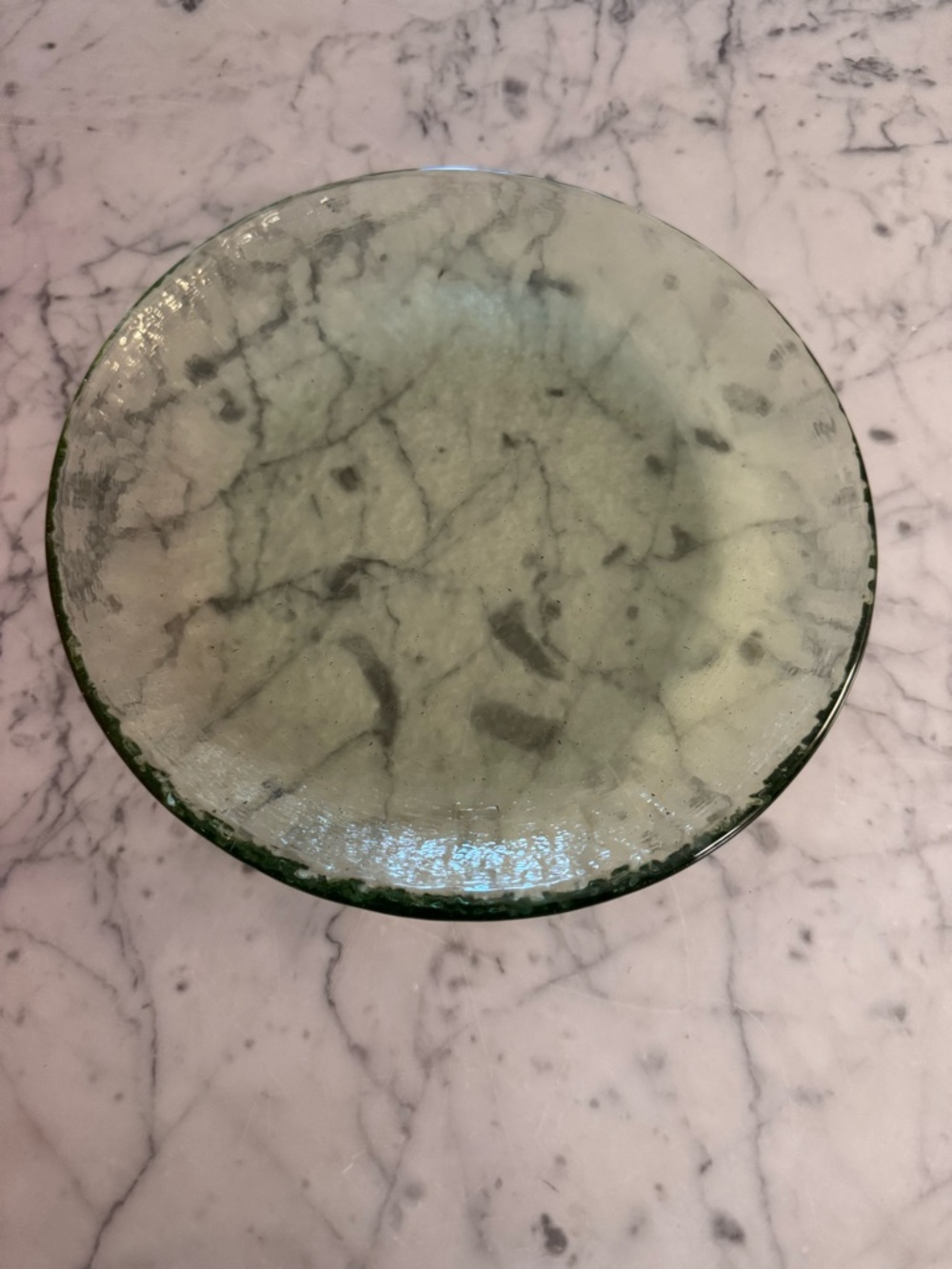 Fire and light salad plate, green, 8 inches, EUC